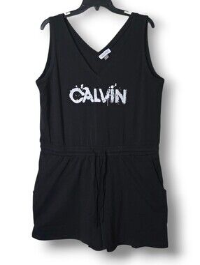 Calvin Klein Sleeveless V-Neck Black Romper - Size XL